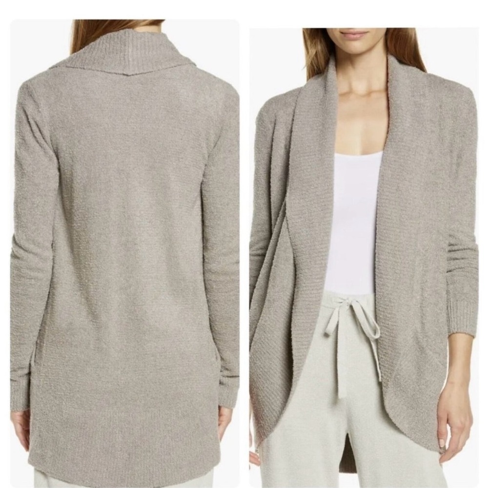 Barefoot Dreams Bamboo Chic Lite Circle Cardigan Sweater in Taupe Womens XS/S